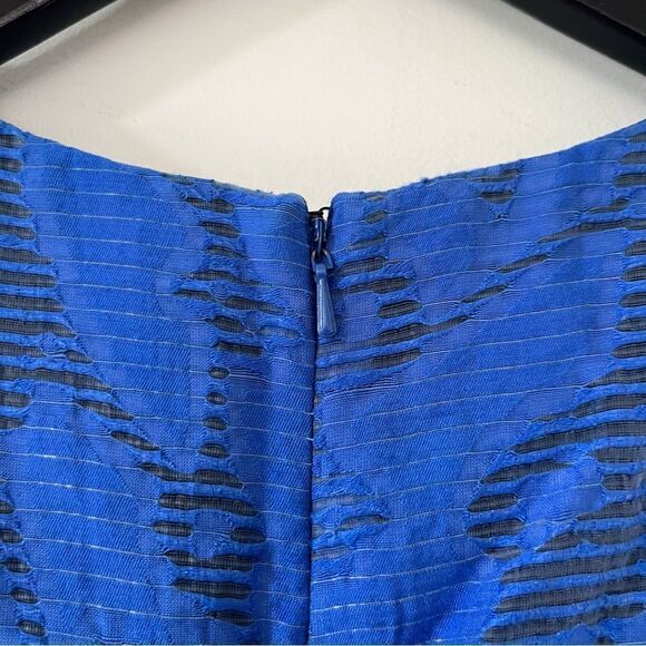 Anne Klein Royal Blue Texture Pattern Cap Sleeve Shift Dress - Picture 9 of 9